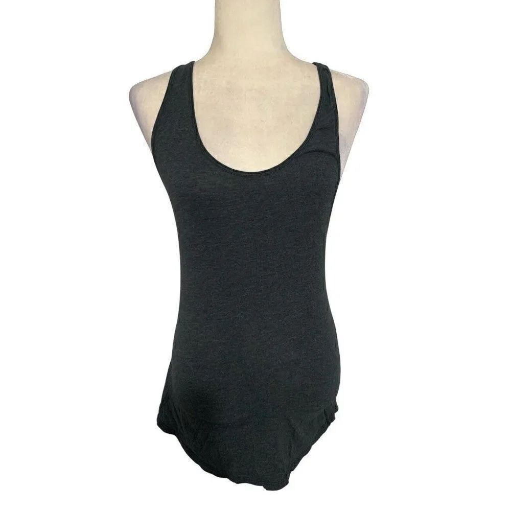 lululemon womens solid charcoal gray tank top small